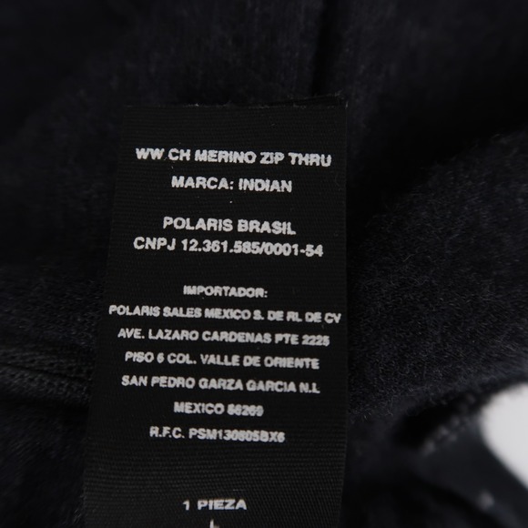 Indian Motorcycle Jacket Womens L Black Heather Merino Wool Full Zip Thumb Holes - Picture 10 of 12